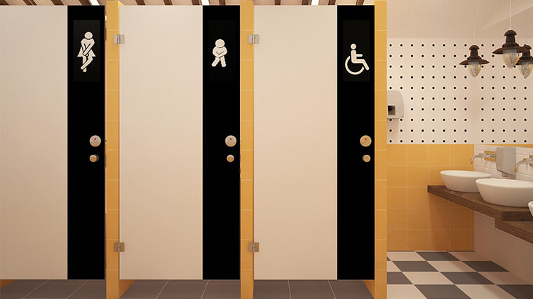 public restroom with stall