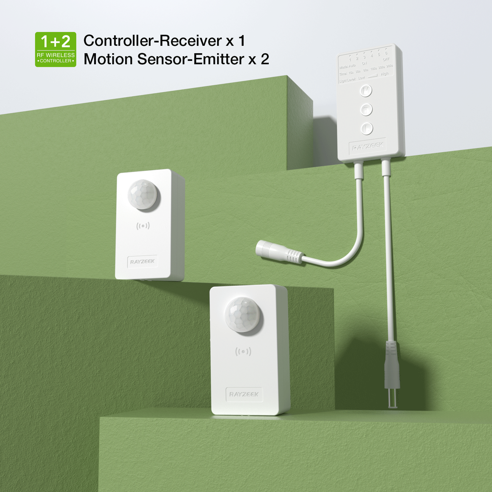 Kit Low Voltage Controller+ 2X Wireless Motion Sensor Rayzeek