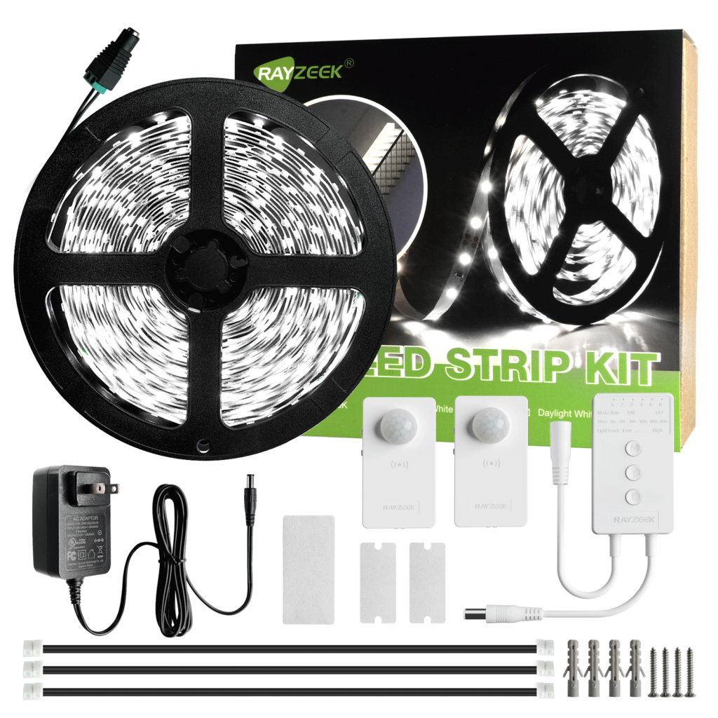 Wireless controller 2X motion sensor kit with cool white LED strip light