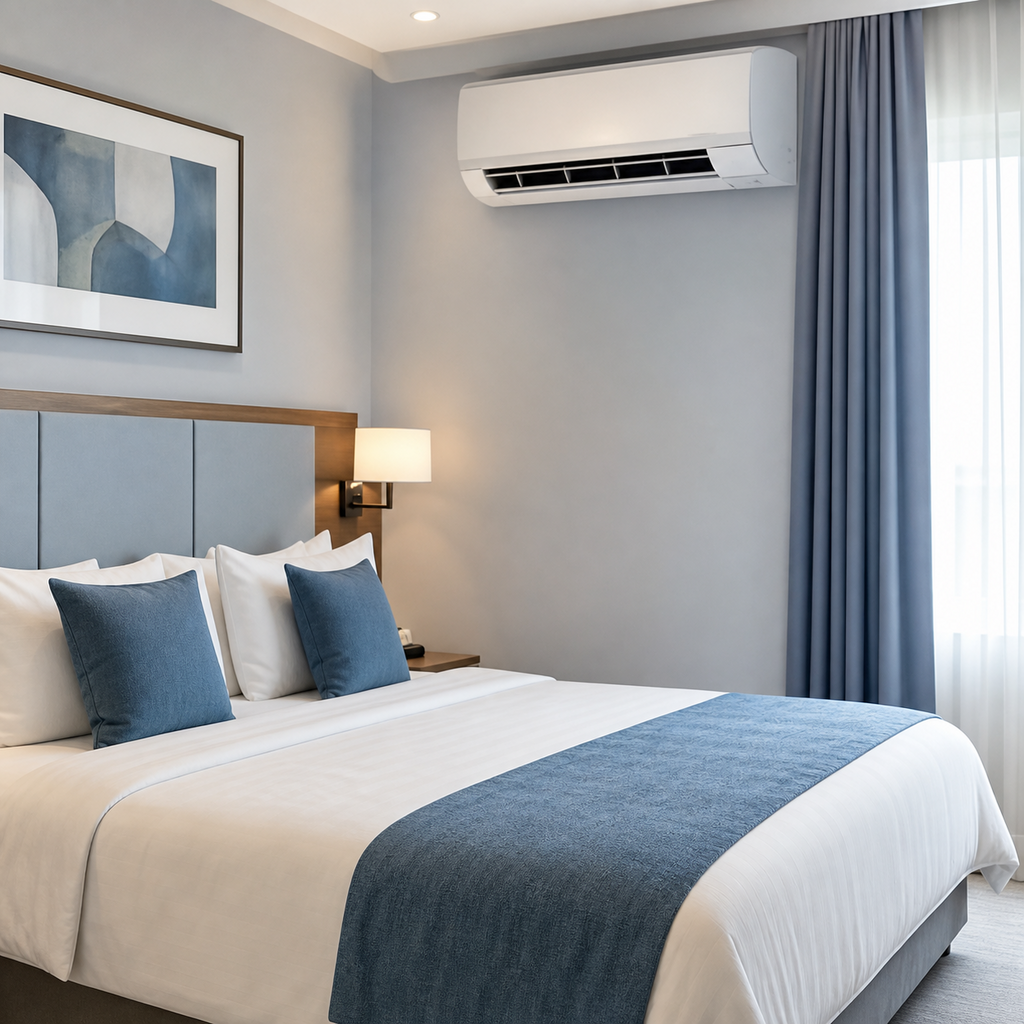 Guest room split AC energy-saving application