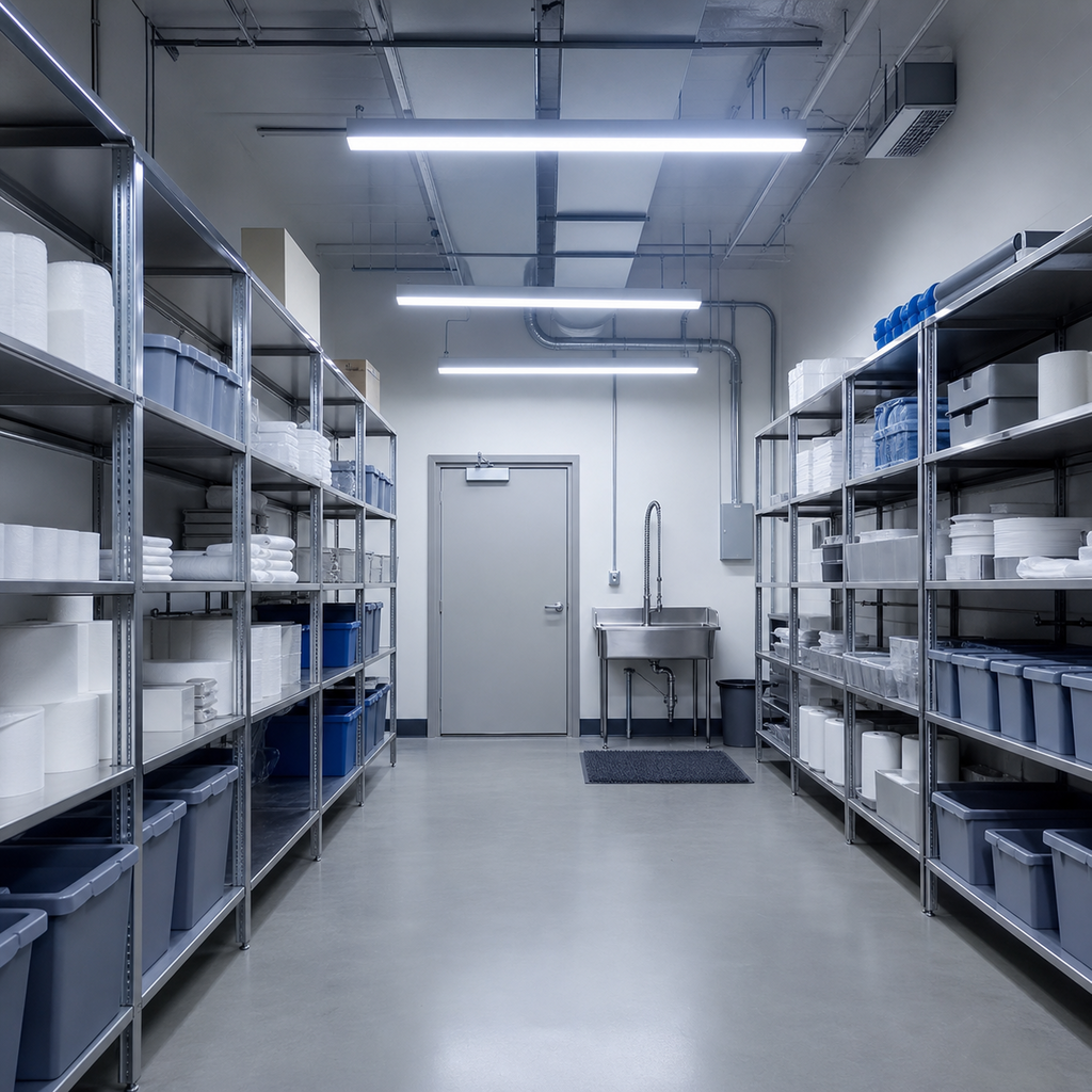 Indoor storage room light sensor control