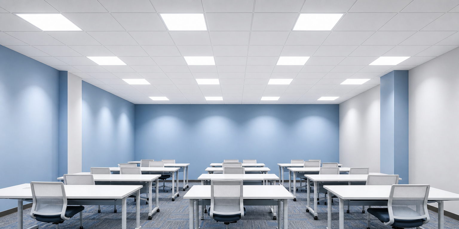 Indoor office ceiling sensor coverage for lighting control