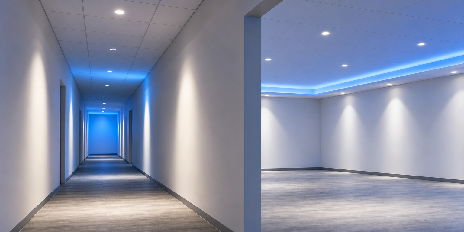 Indoor hallway wall mounted motion sensor switch application