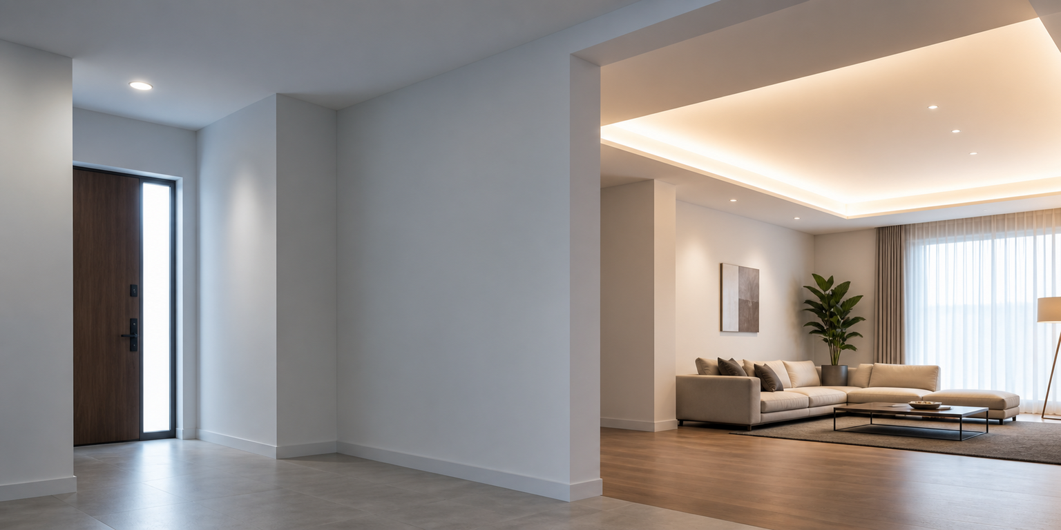 Indoor hardwired fixture receiver controlled by wireless motion sensor
